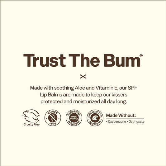 Close-up of Sun Bum lip balm texture highlighting smooth moisturizing finish