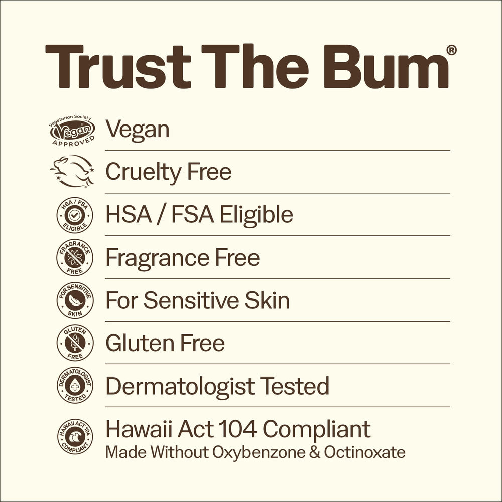 Sun Bum 6 oz mineral spray held next to a hand for size comparison and convenient travel-friendly benefit