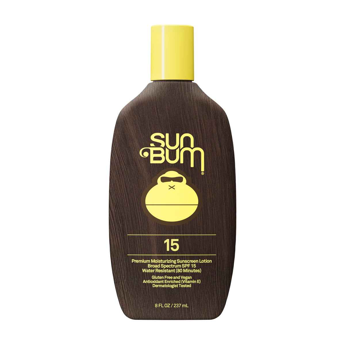 Sun Bum front packaging of SPF 15 lotion showing recognizable logo and tube — clear protection