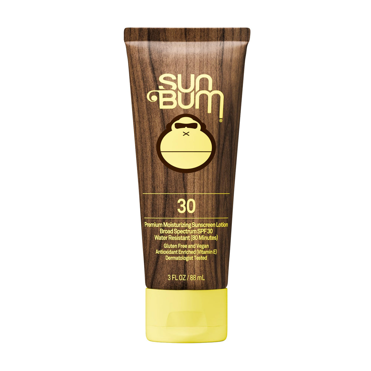 Sun Bum front packaging of SPF 30 lotion showing branding and size for easy identification