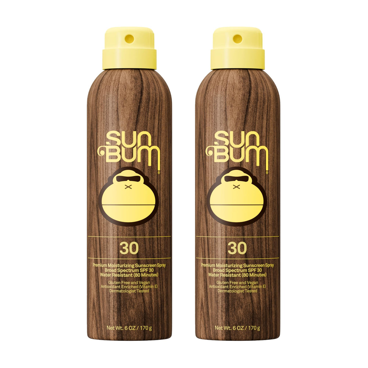 Sun Bum bottle front packaging showing SPF 30 for fast application benefit