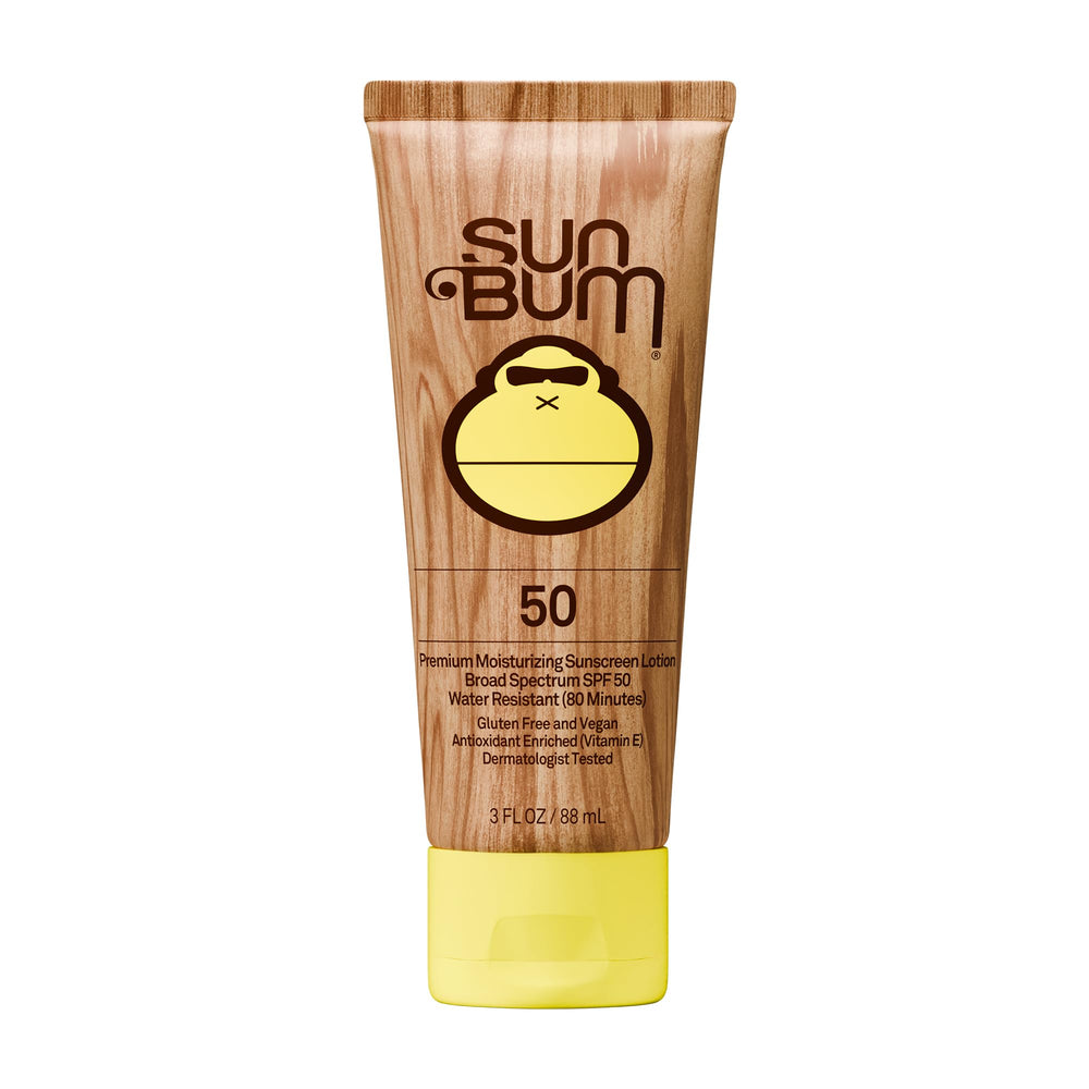 Sun Bum front bottle showing SPF 50 and label for reliable sun protection