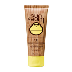 Sun Bum front bottle showing SPF 50 and label for reliable sun protection