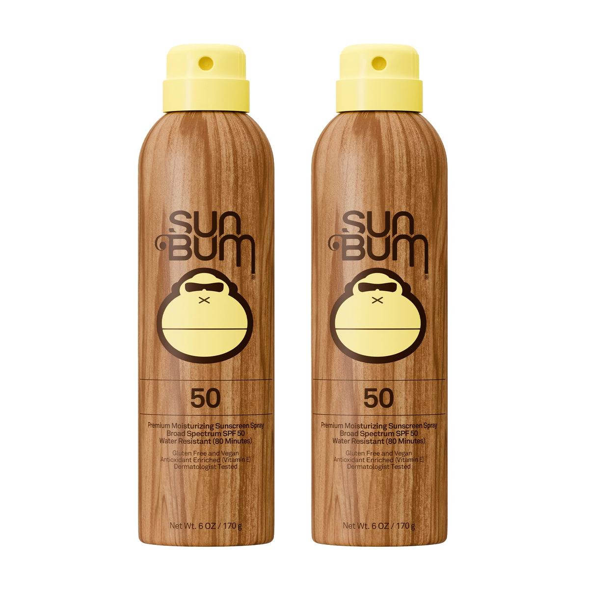 Sun Bum bottle front packaging showing SPF 50 and Hawaii compliant benefit