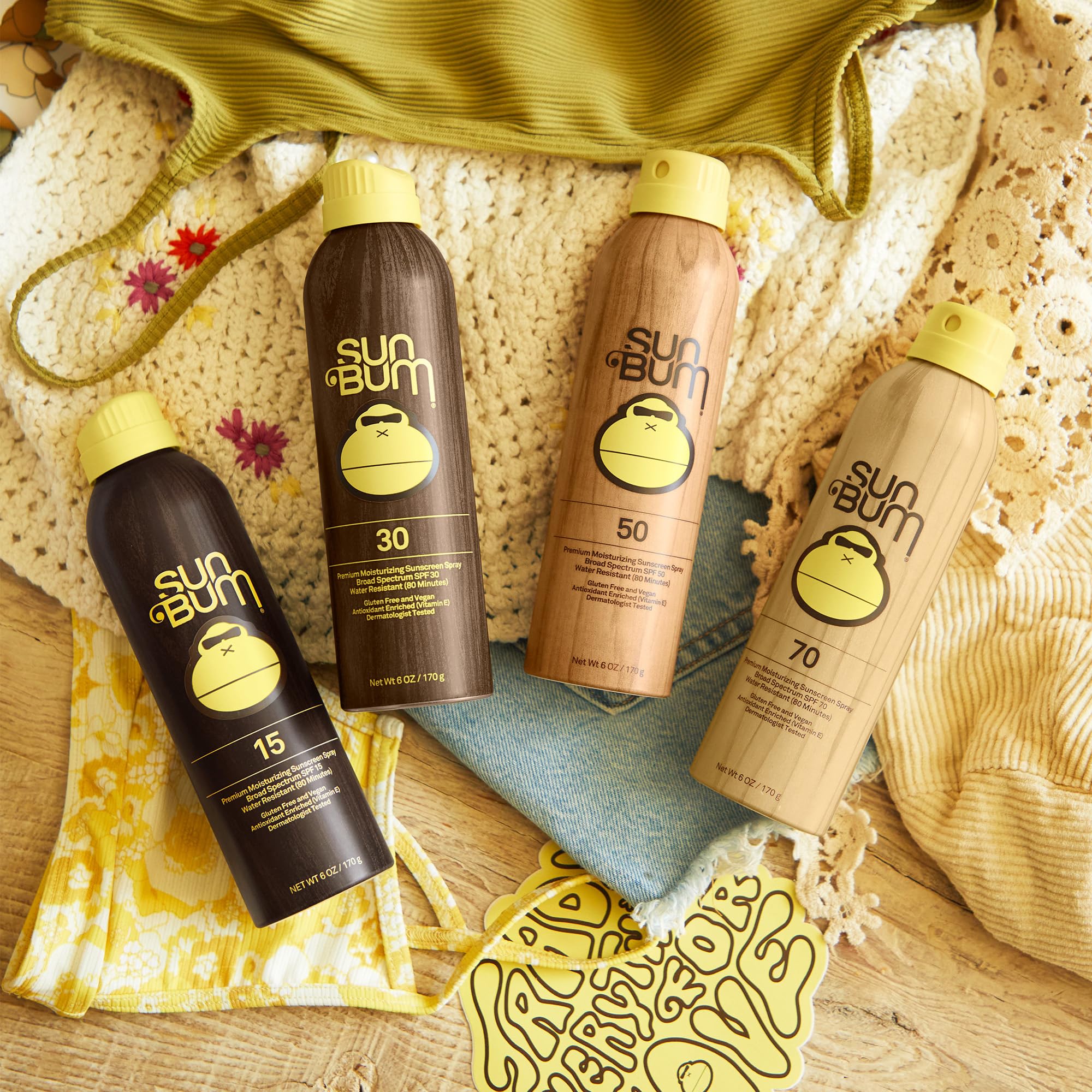 Sun Bum texture of spray on skin highlighting lightweight moisturizing feel