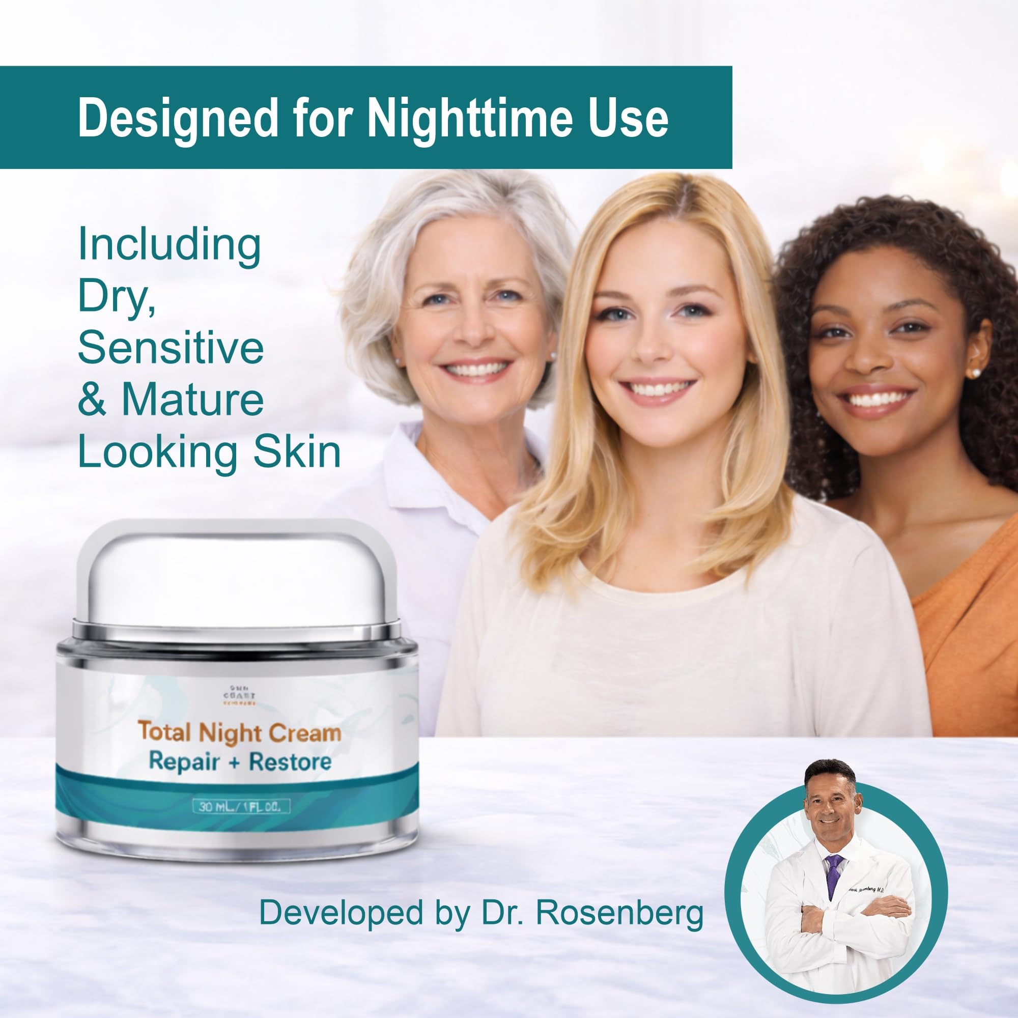 SUN COAST SCIENCES jar on bedside table suggesting nightly routine benefit
