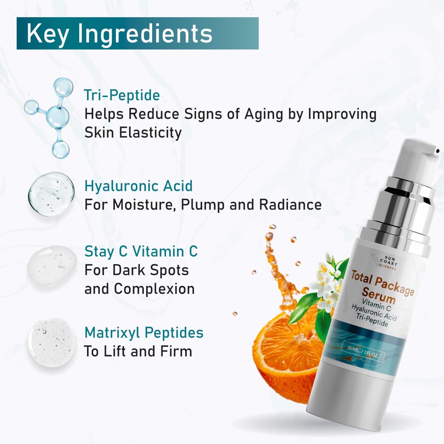 Sun Coast Sciences hyaluronic acid visual emphasizing deep hydration