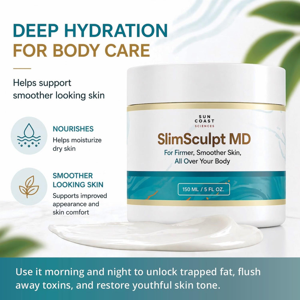 SUN COAST SCIENCES jar on bathroom counter in lifestyle scene promoting daily routine ease