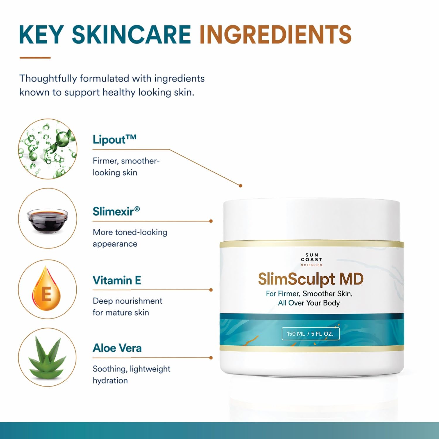 SUN COAST SCIENCES cream texture close-up illustrating lightweight, fast-absorbing hydration benefit