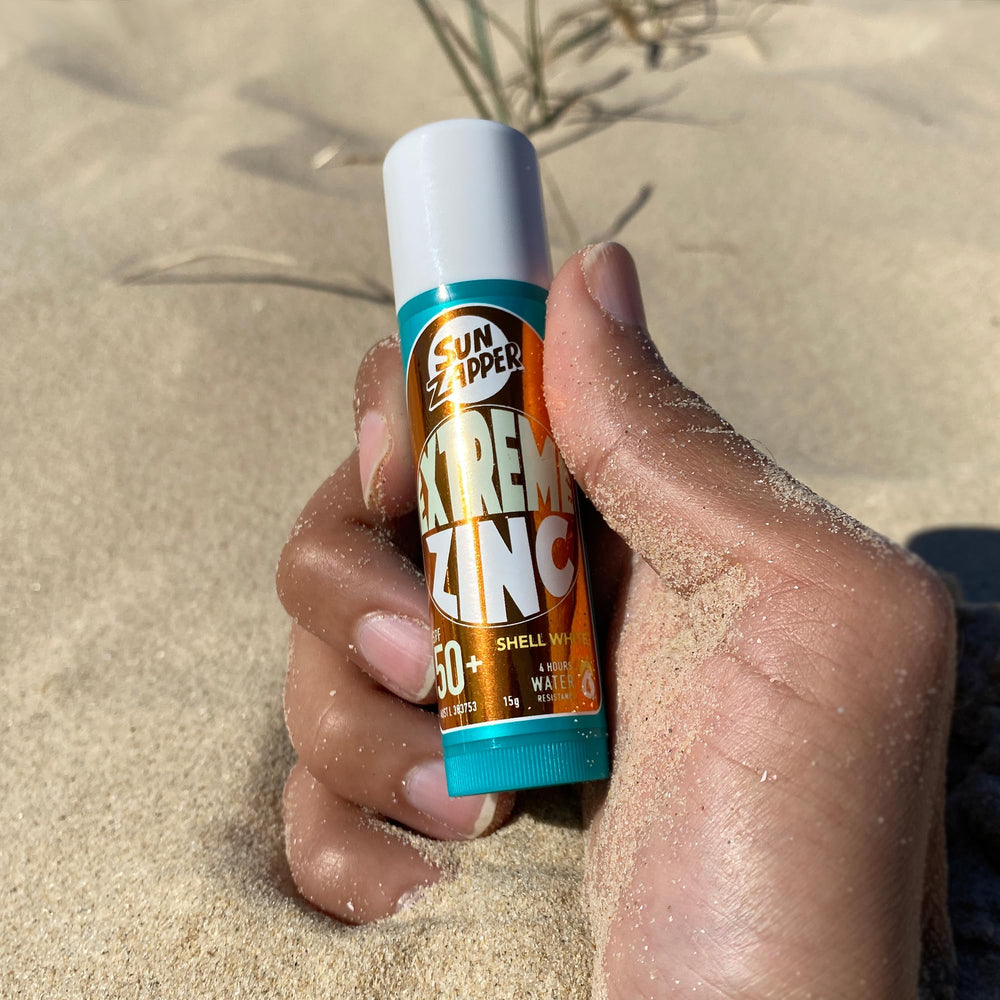 Sun Zapper Australian-made label close-up indicating trusted high-UV environment testing benefit