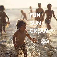 Sun Zapper label closeup showing zinc oxide and titanium dioxide active ingredients clearly