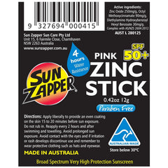 Sun Zapper packaging label showing Australian made quality and trust benefit