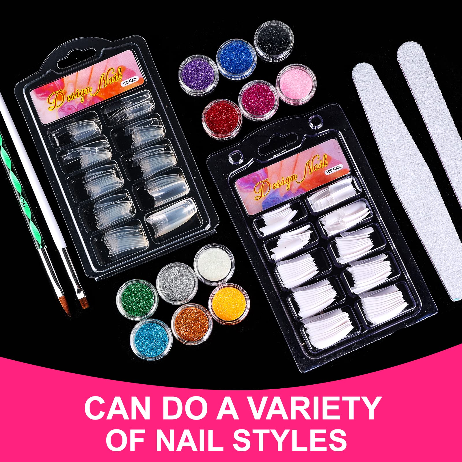 SUNBELEE twelve glitter powders array illustrating mixable colors for creative nail art