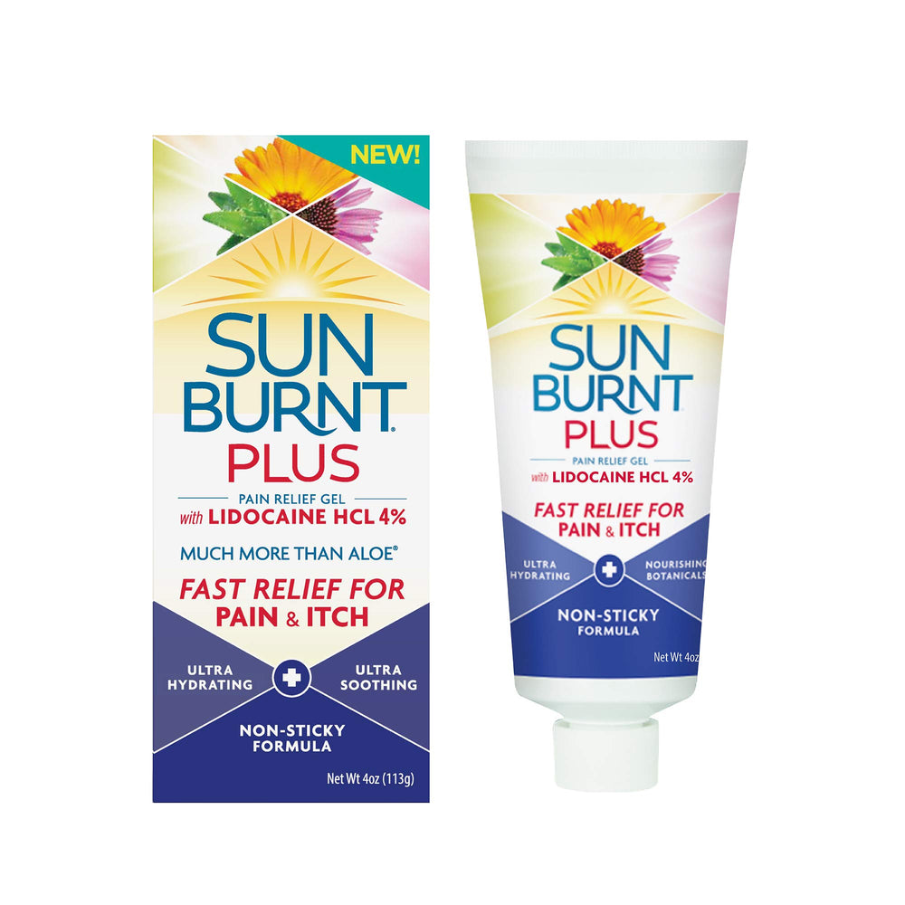 Sunburnt brand front jar showing 4 oz gel and cooling benefits