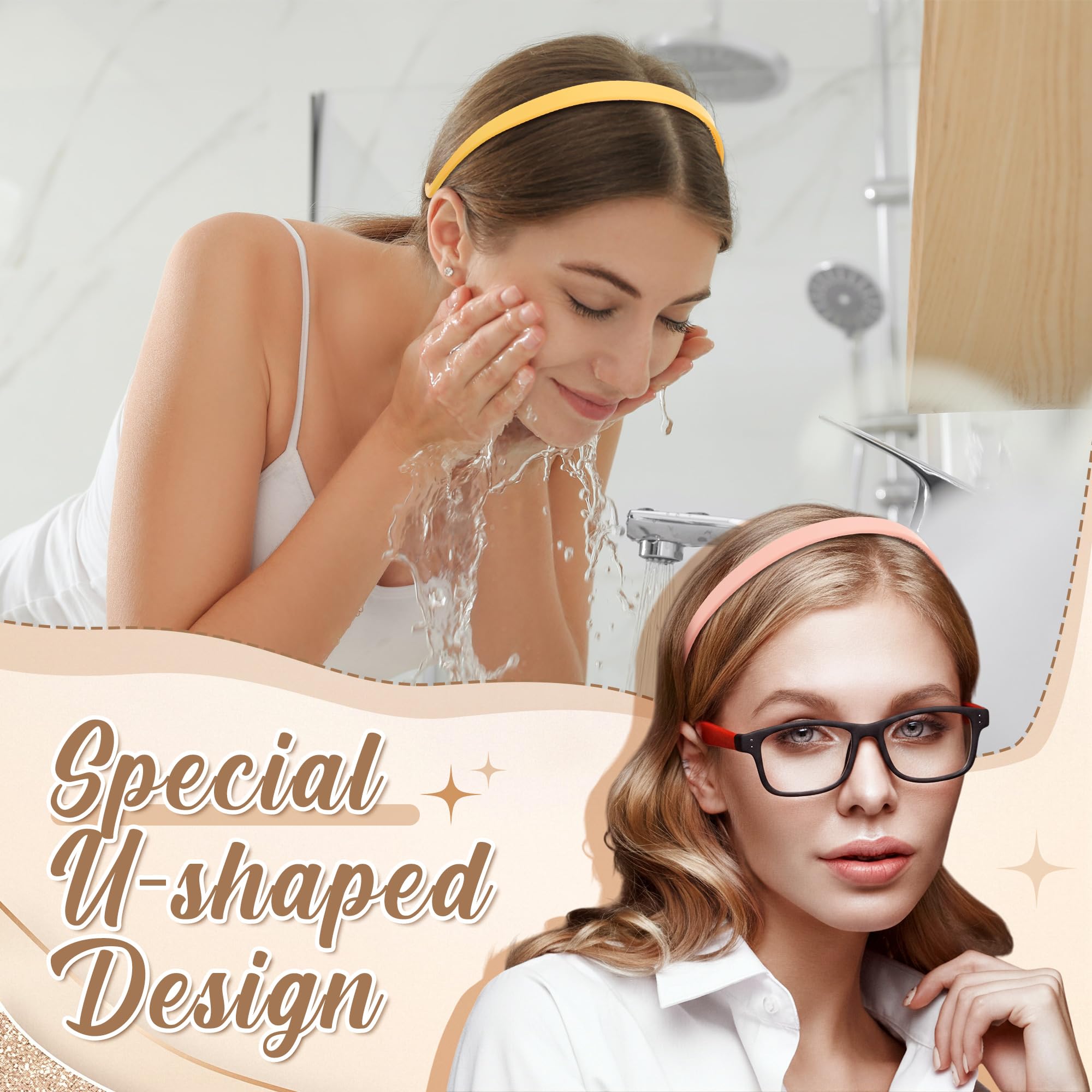 Suncalla headband next to a ruler illustrating 0.6-inch width for slim, comfortable fit