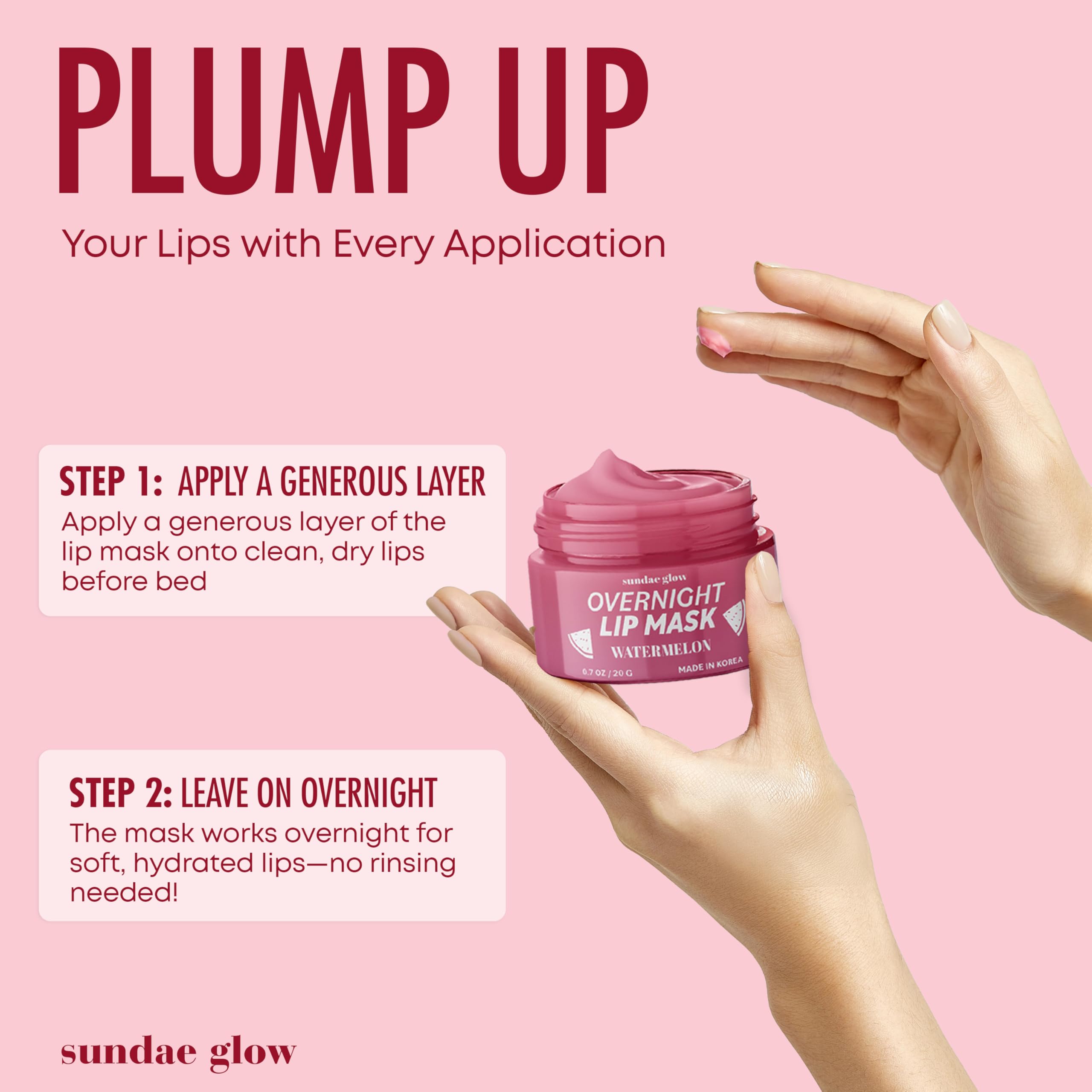 Sundae Glow label close-up listing clean ingredients for gentle care
