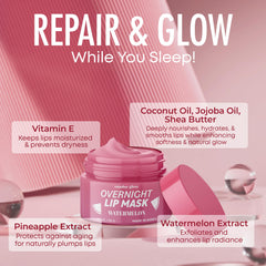 Sundae Glow applying mask to lips demonstrating overnight repair