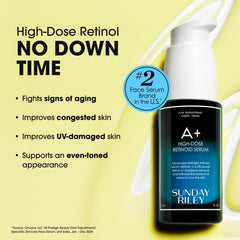 Sunday Riley A+ dropper dispensing serum, illustrates texture and dosing