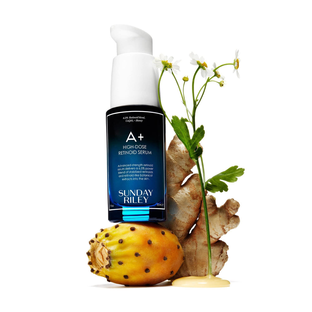 Sunday Riley dropper dispensing serum illustrating precise application