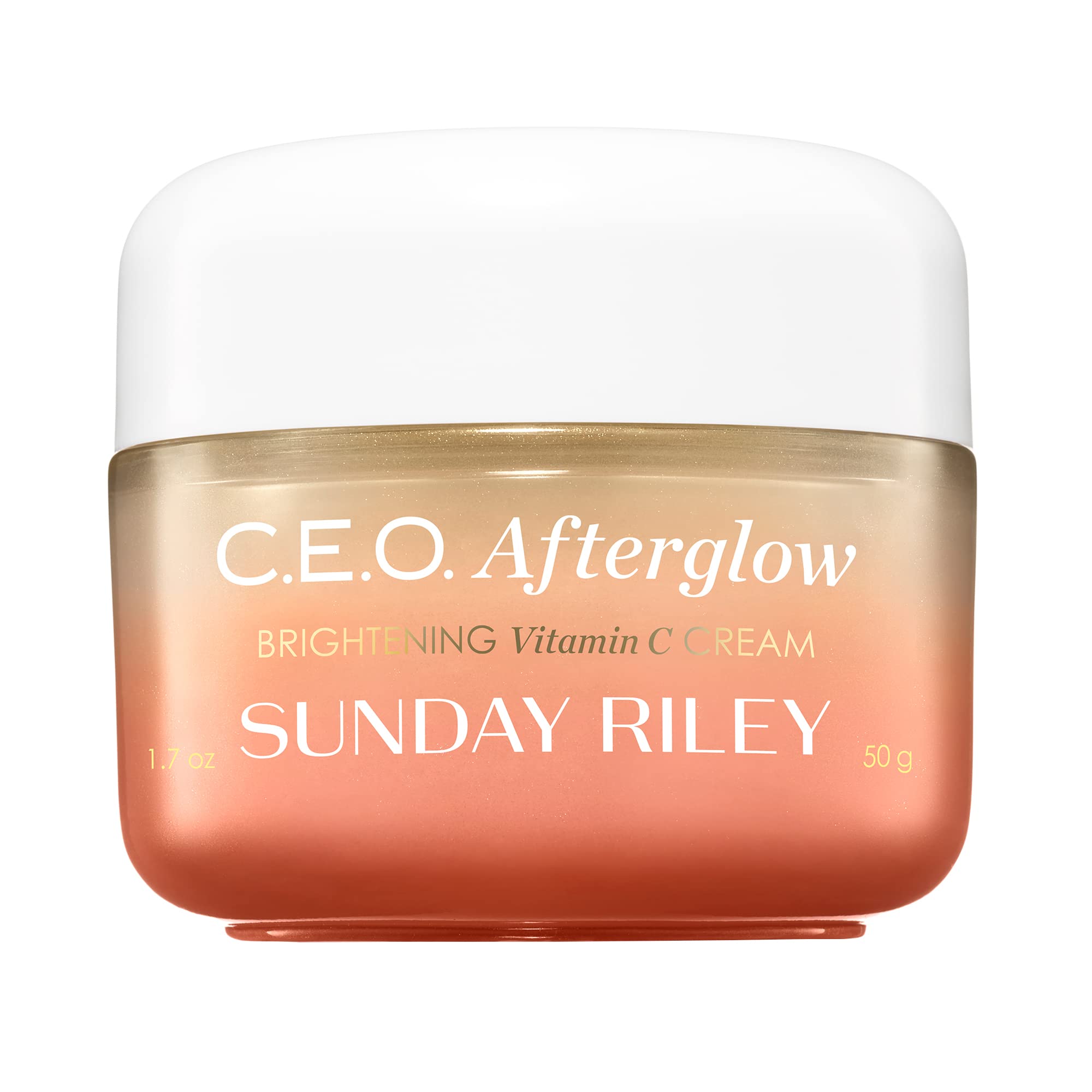 Sunday Riley C.E.O. Afterglow front jar showing clean packaging and quick absorption benefit