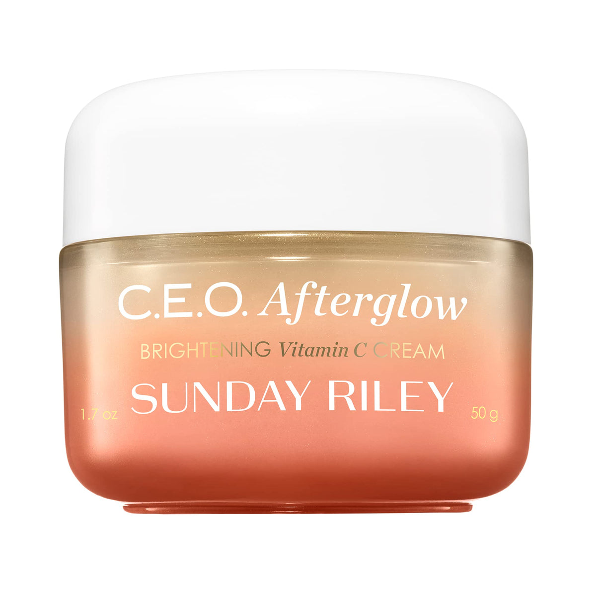 Sunday Riley C.E.O. Afterglow front jar showing clean packaging and quick absorption benefit