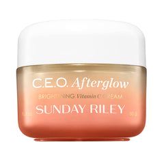 Sunday Riley C.E.O. Afterglow front jar showing clean packaging and quick absorption benefit
