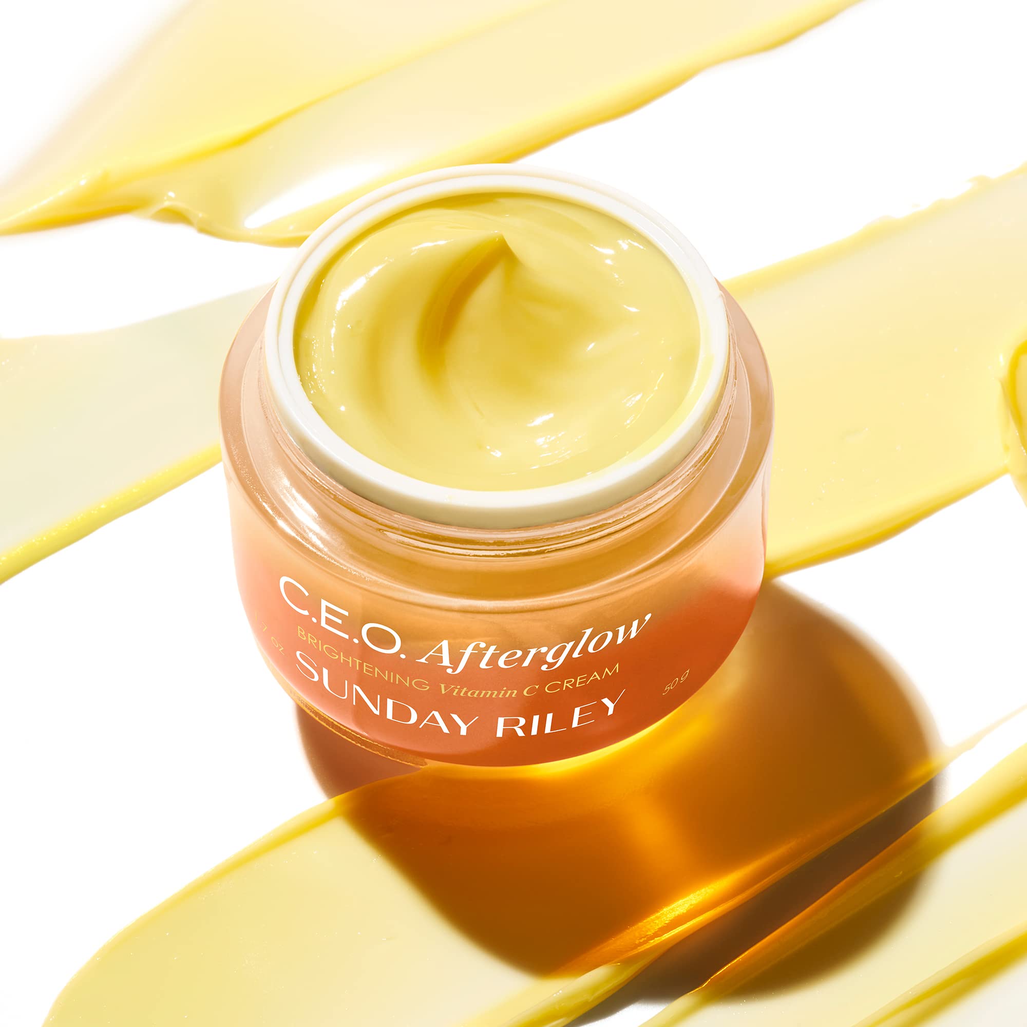 Sunday Riley cream close-up texture revealing light gel-cream for plumping hydration
