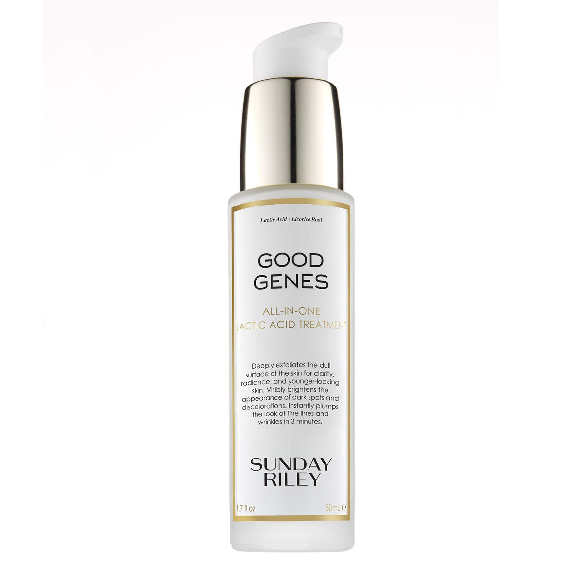 Sunday Riley front packaging showing product and benefits