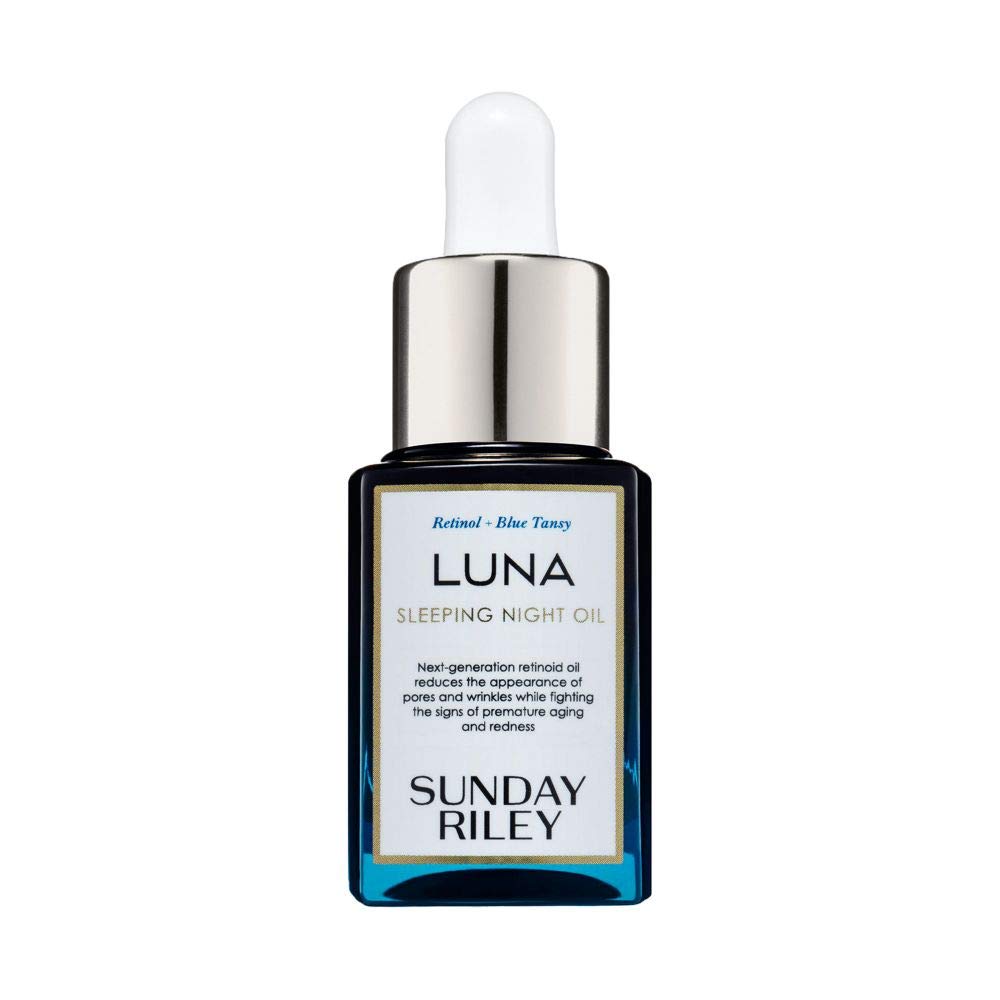 Sunday Riley Luna front bottle showing sleek packaging and overnight benefit