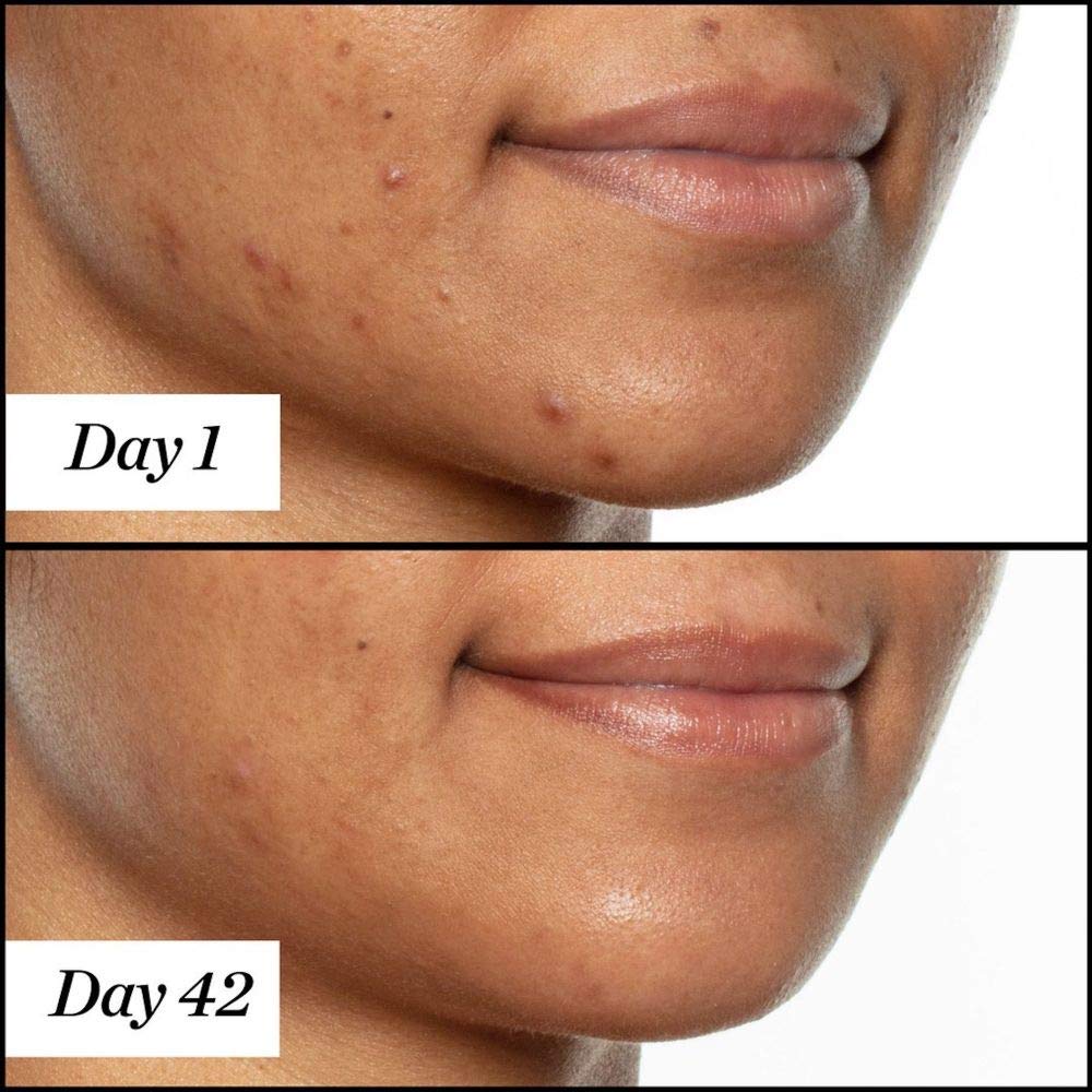 Sunday Riley bottle on vanity in lifestyle setting conveying daily skincare integration
