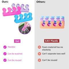 SUNFATT toe separators in use on toes during polish drying, preventing smudges benefit