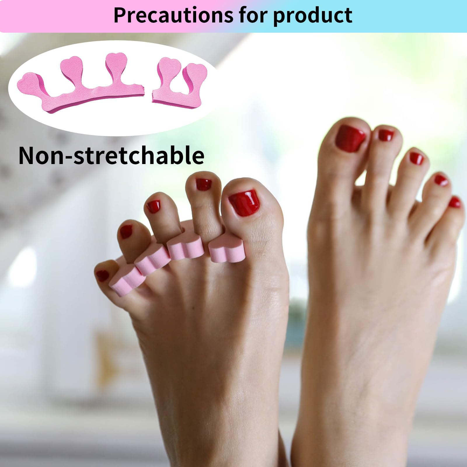 SUNFATT toe separators on spa table at party highlighting convenient multiuse and party-ready colors