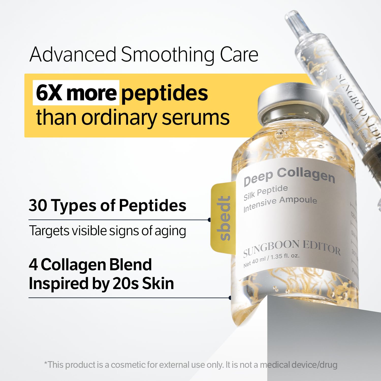 SUNGBOON EDITOR single ampoule drop on skin demonstrating quick absorption and glow