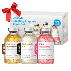 SUNGBOON EDITOR front packaging showing the three ampoules and benefits