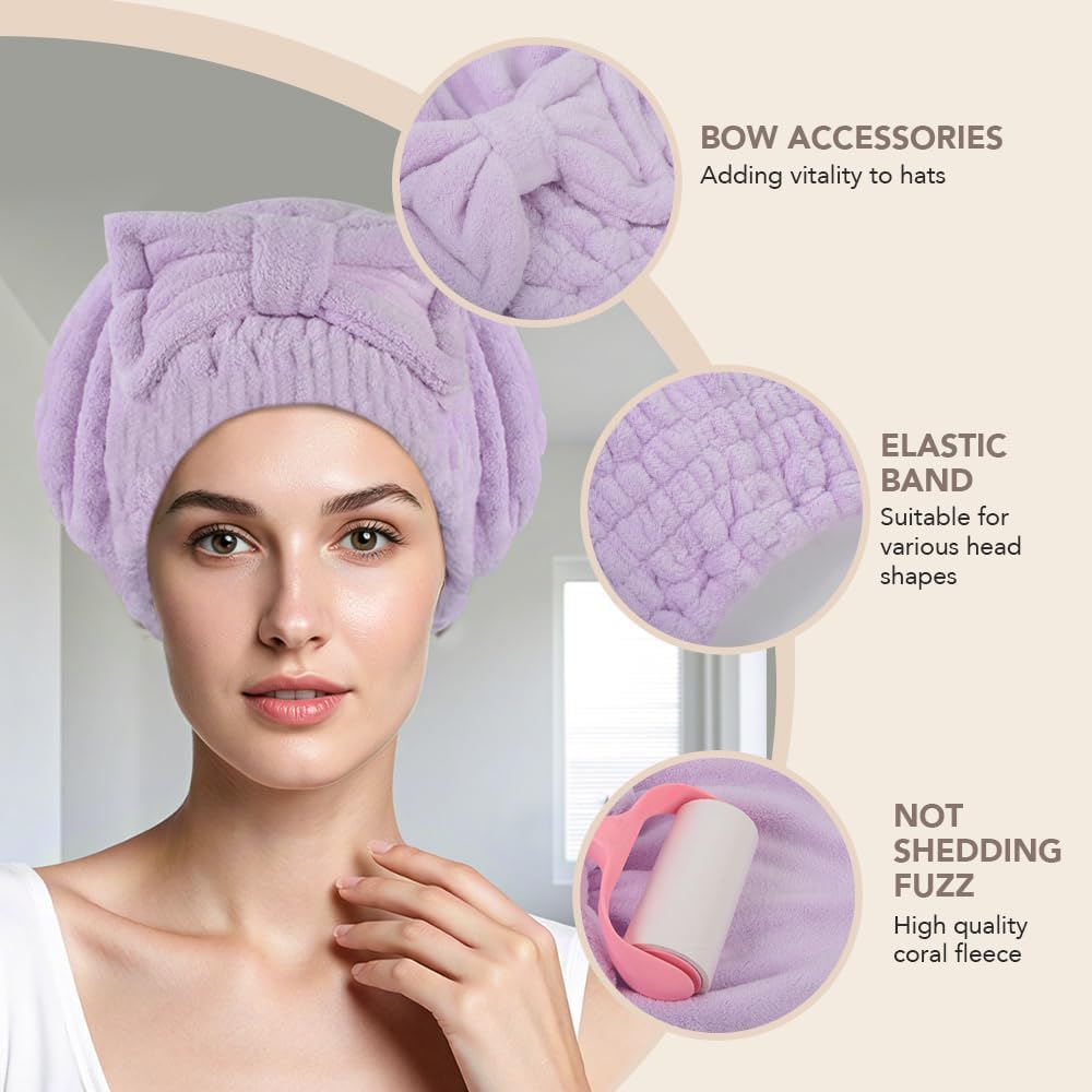 SUNLAND cap in use wrapping wet curly hair, speeds drying without frizz