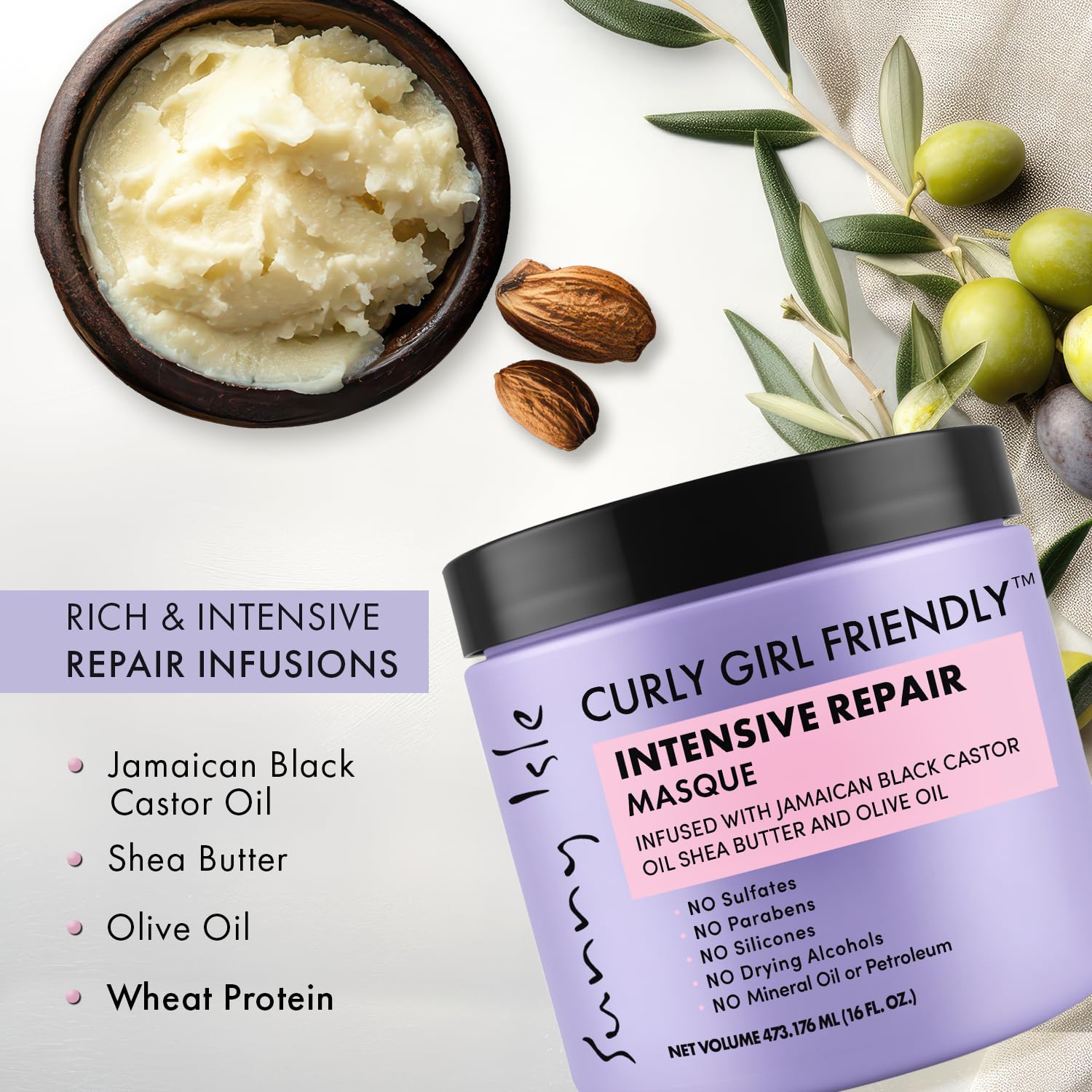 Sunny Isle applying masque to damp hair for easier detangling