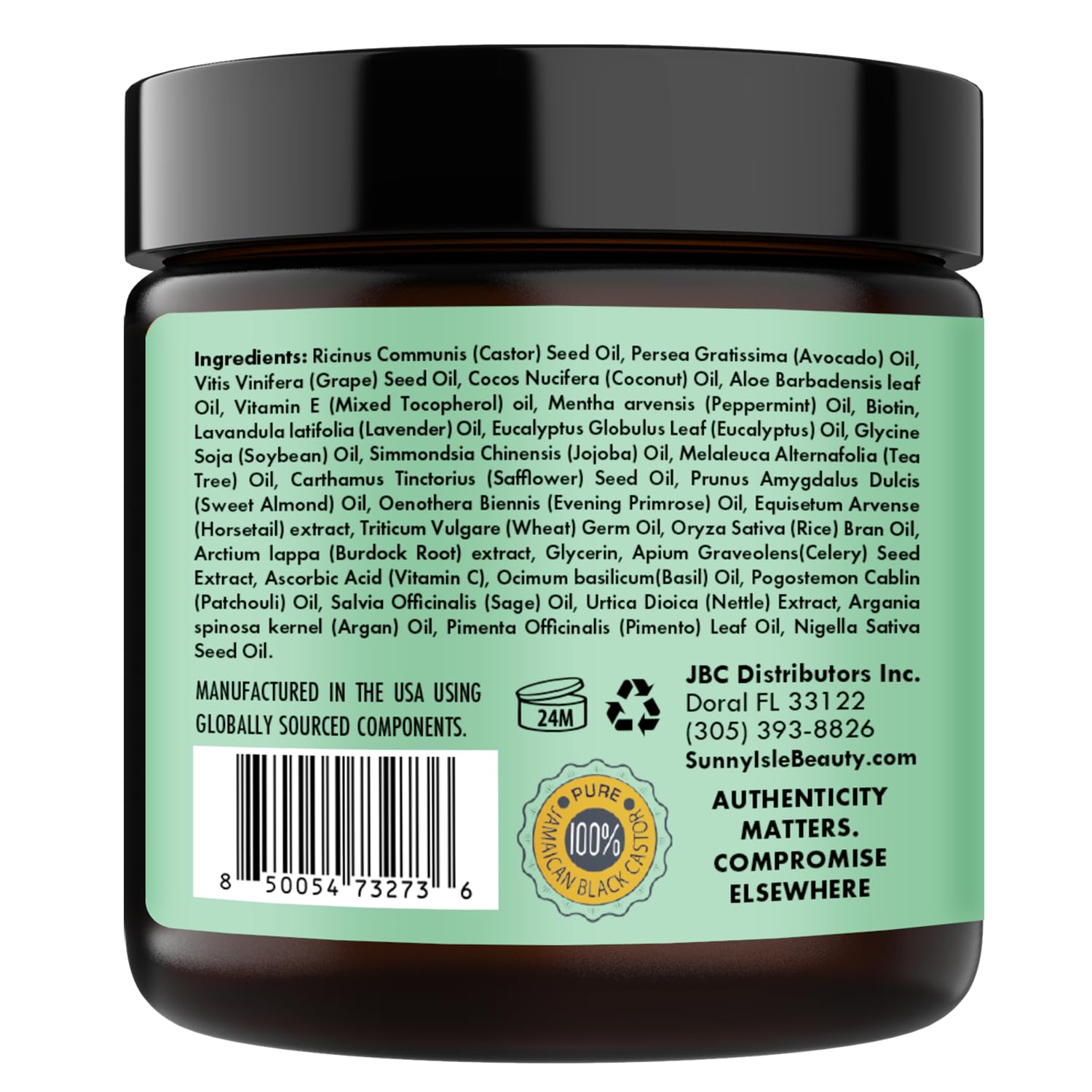 Sunny Isle label close-up showing clean formula and scent information