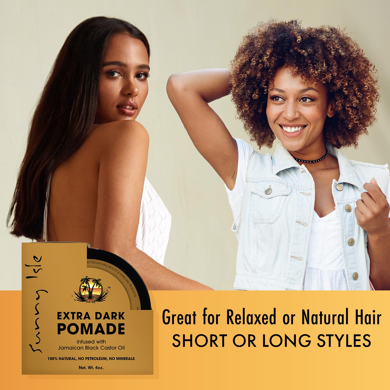 Sunny Isle pomade smoothed onto hair ends to reduce frizz
