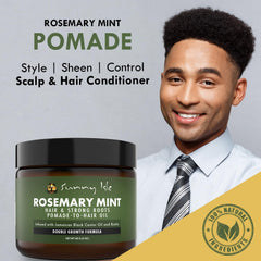 Sunny Isle pomade applied to braided hair showing sleek, defined result