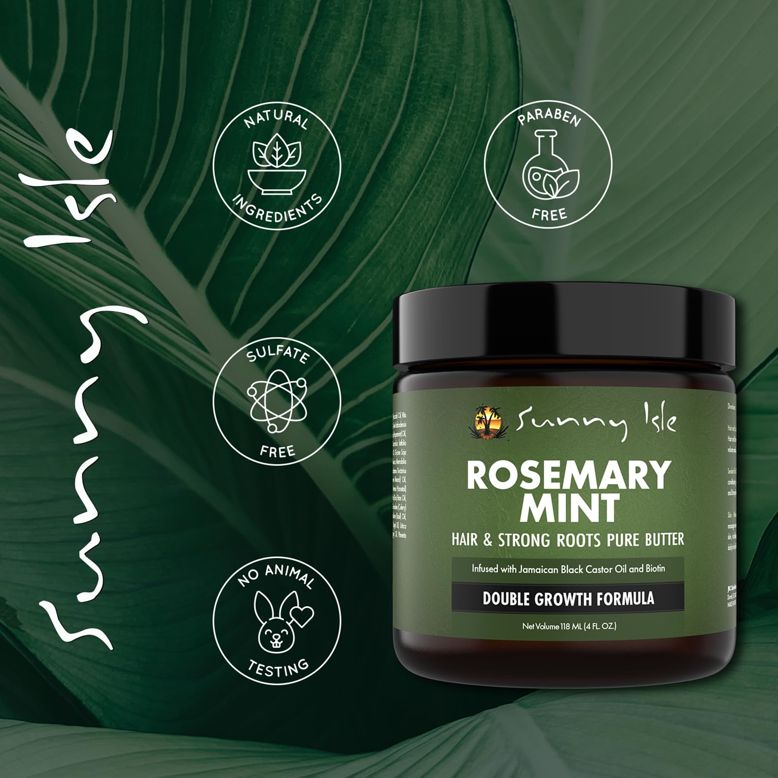Sunny Isle 4oz jar in hand demonstrating compact size and travel-friendly convenience
