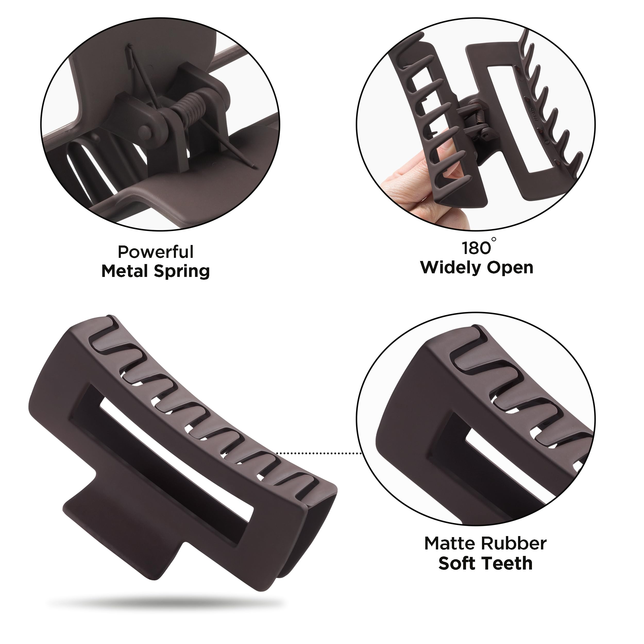 Sunolga clip teeth detail showing long teeth for secure hold on hair