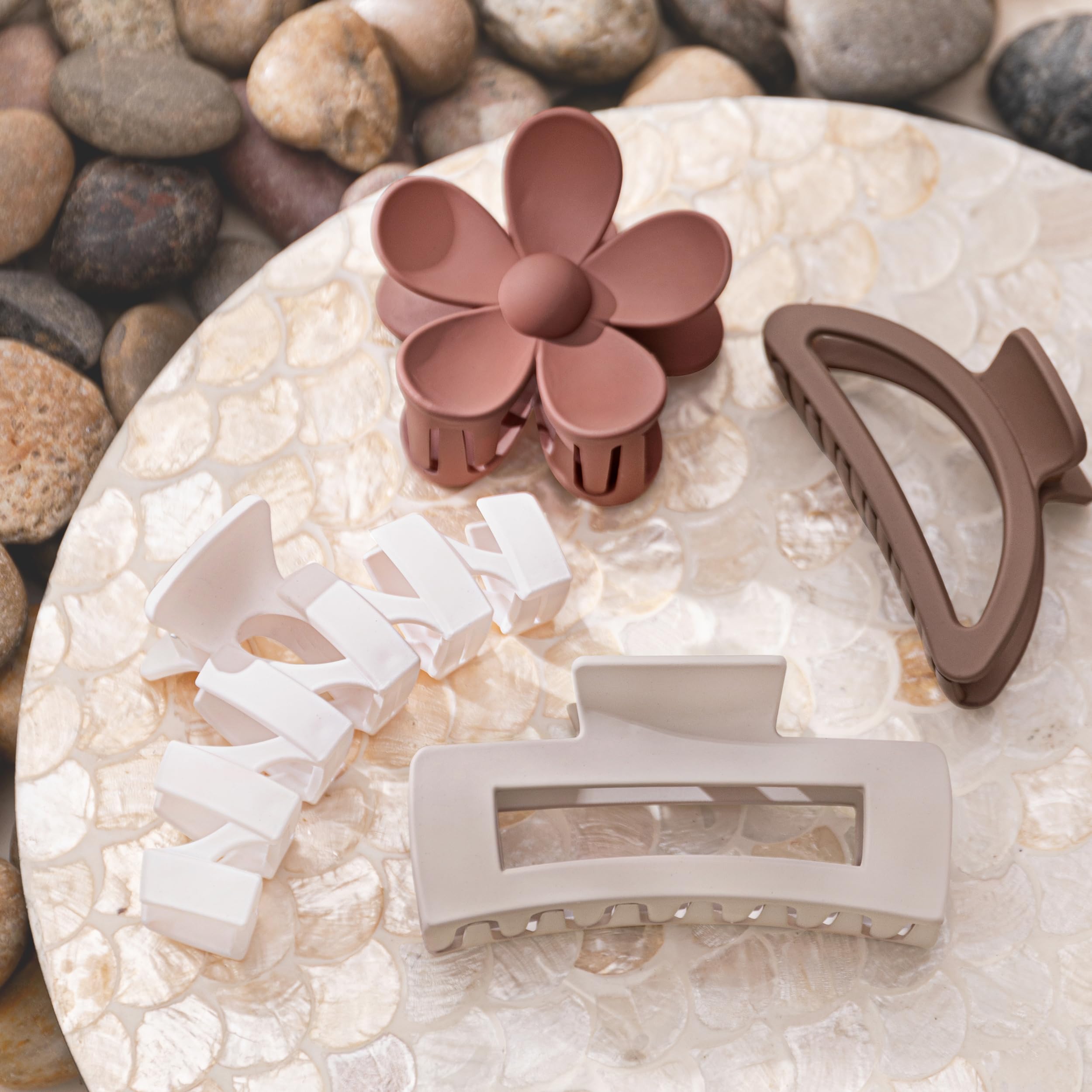 Sunolga lifestyle shot on bedroom mirror showing fashionable clips ready for daily styling