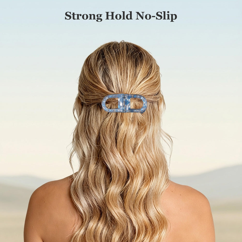 Sunolga clip securing curly hair, reduces tugging and maintains defined shape