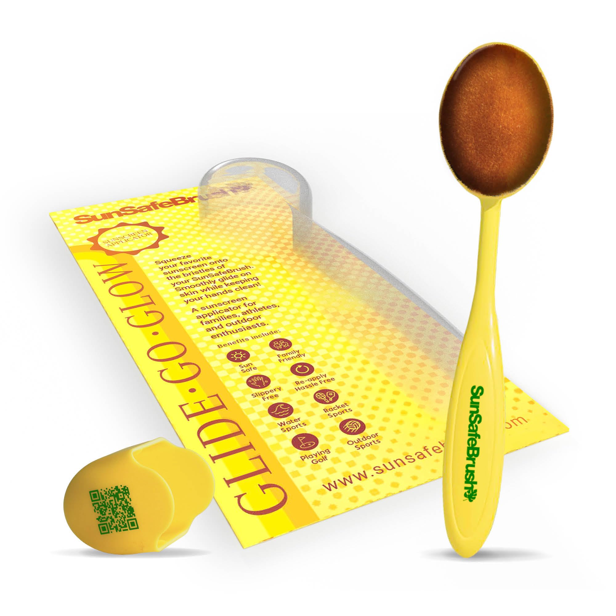 SunSafeBrush on beach towel and wet bag lifestyle ease for family outings