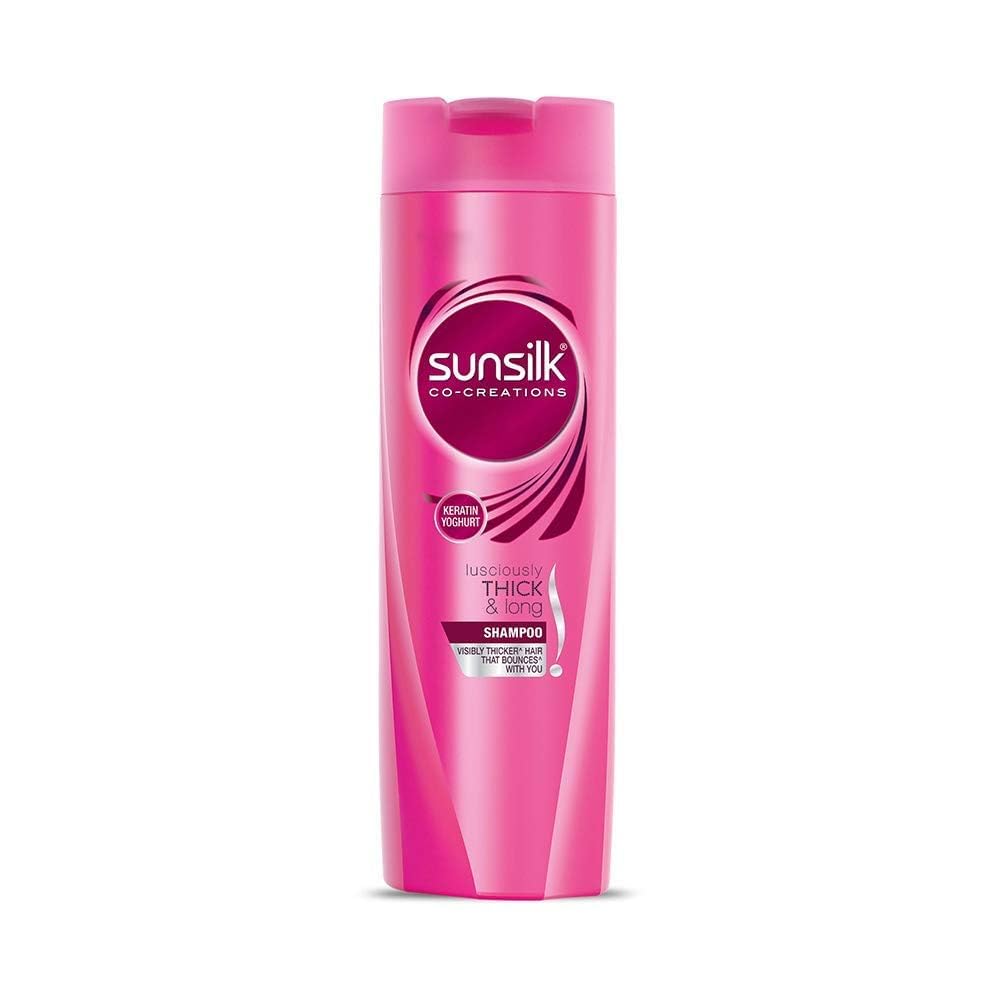 sunsilk bottle front packaging showing product and benefit