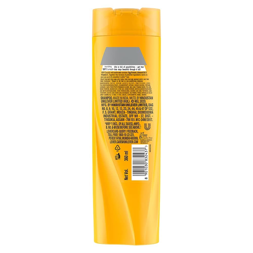 sunsilk pump and label detail highlighting ingredients and clarity