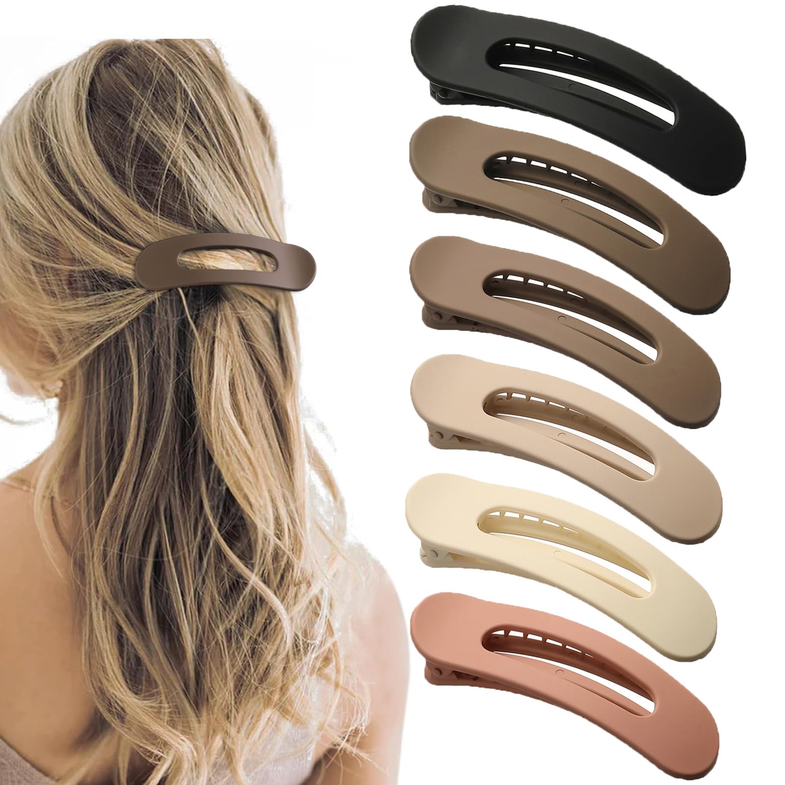 SUNTIESDAY matte flat claw clip front view showing sleek design and secure hold