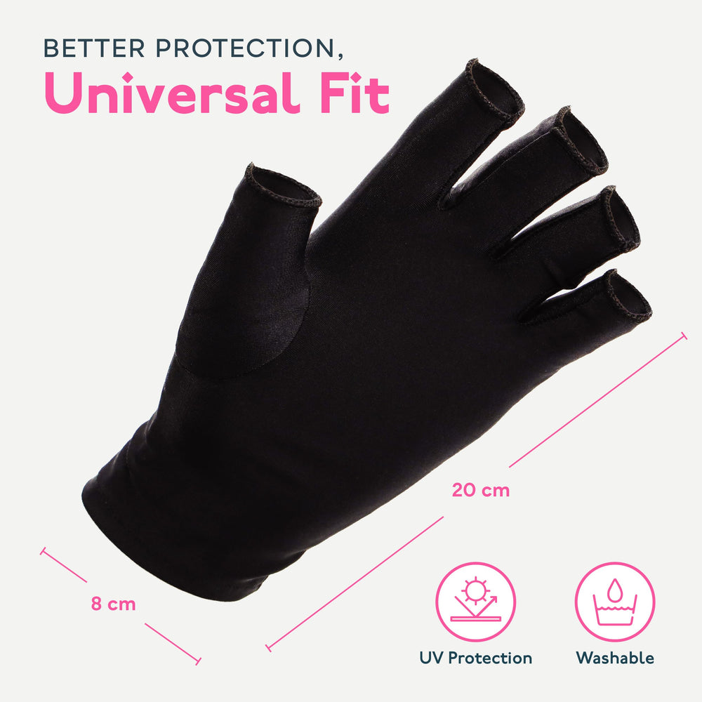 SUNUV fingerless detail with exposed fingertips for precise nail work