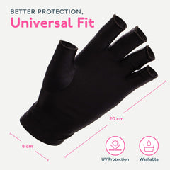 SUNUV fingerless detail with exposed fingertips for precise nail work