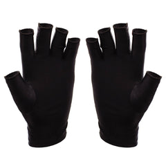 SUNUV front view of black fingerless UV gloves showing protective coverage